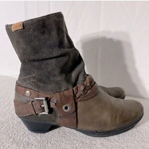 PIKOLINOS Two Tone Brown Leather Round Toe Ankle Boots 36